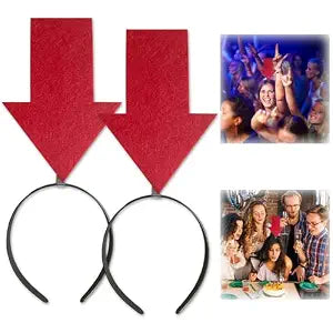 2pcs Arrow Headband | New creative symbol headband | Party Festival parade Concert Support group head band(Red Arrow x2, Large)