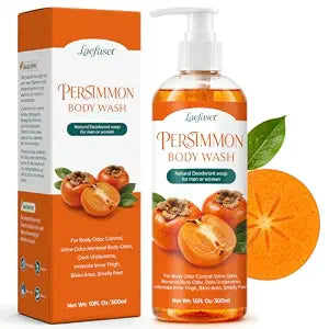 Persimmon Body Wash for Body Odor Control, Deodorant Bar Soap, 10Fl Oz