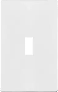 ENERLITES Screwless Toggle Light Switch Cover Plate, 1-Gang, 1 Pack, White