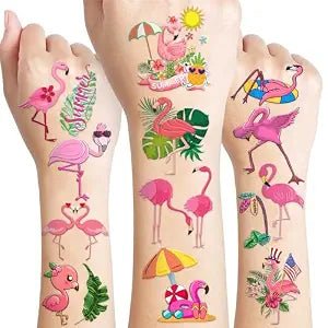 96 PCS Pink Funny Flamingo Temporary Tattoos for Kids - Pre-Cut