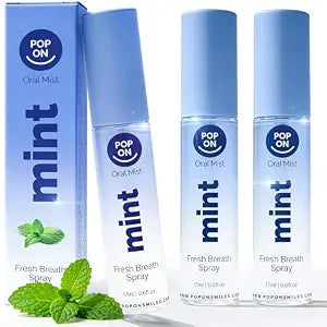 Fresh Breath Spray for Bad Breath ��� Zero Alcohol & Sugar Free Breath Freshener, Mint Flavor Oral Spray, Travel Size 3-Pack