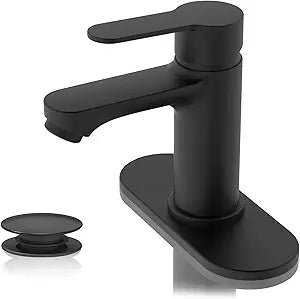 BELZ Black Bathroom Faucet, Lead-Free for 1 or 3 Hole 4" Vanity Sink