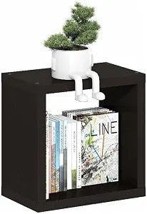 Furinno Cubicle Floating Shelves for Wall, Thick Cube Wall Shelf, Dark Oak