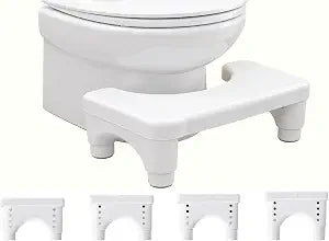 Adjustable Height Potty Step Stool for Adults, Non-Slip Bathroom Squat Aid, Removable Toilet Step for Colon Health, Portable Squat Stool, Family Health Accessory (White-1PCS)