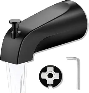 Universal Tub Spout with Diverter, Easy to Install Bathtub Faucet, Fits 1/2" Copper Pipe, Compatible with American Standard, Black