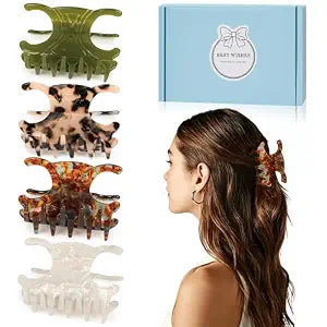 Premium Acetate Butterfly Hair Clips, 4 Pack Medium Claw Clips for Women – Strong Hold Butterfly Hair Claw for Updos, Fine Hair, Daily Wear & Gift for Women (2.76 x 1.66 in) (4)