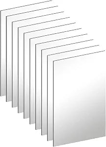 4'' x 6'' x 0.07'' Acrylic Mirror Tiles for Wall Decor, 10Pcs