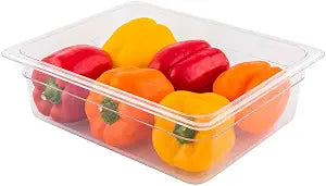 Restaurantware-4 Inch Deep Food Pans, 1 1/2 Size Commercial Food Storage Container - Freezable, Break-Resistant, Clear Plastic Cold Pans, Dishwashable, For Kitchens, Restaurants, Or Cafeterias