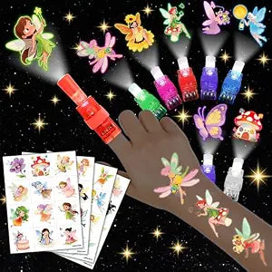 72 PCS Fairy Party Favors ��� 48 PCS Tattoos & 24 PCS LED Finger