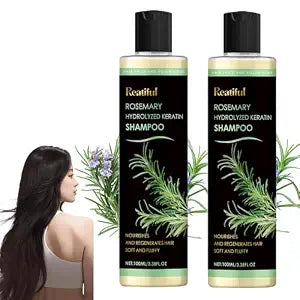Organic Rosemary Hair Growth Shampoo,Rosemary Hydrolyzed Keratin Shampoo,Nourishes and Regenerates Hair for Thinning Hair & Hair Loss (2PCS)