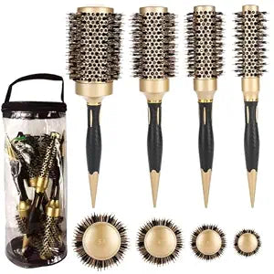 Professional Boar Bristle Round Hair Brush Set for blow out & Styling