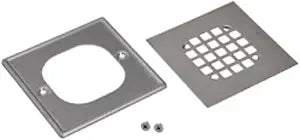 Oatey 42337 4.25 x 4.25 in. Square Snap-Tite Shower Strainer44; Brushed Nickel