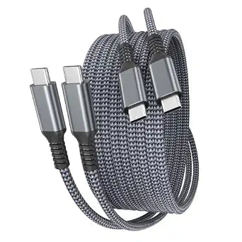 Basesailor for iPhone 18 17 USB C to USB C 60W Charging Cable,3.3FT 2Pack
