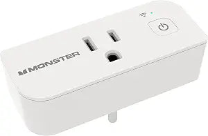 Monster Smart Power Outlet WiFi Control for Indoor Use with Monster App - Voice Control with Amazon Alexa and Google Assistant - 1 Outlet White