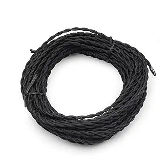 50ft Twisted Cloth Covered Wire, 18 Gauge 2 Conductor Electrical Cord Cable