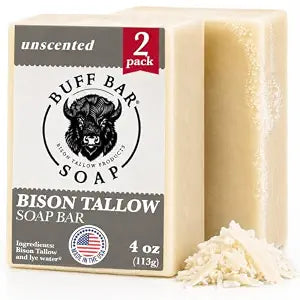 Buff Bar Bison Tallow Soap Bar with Natural Moisturizing Formula