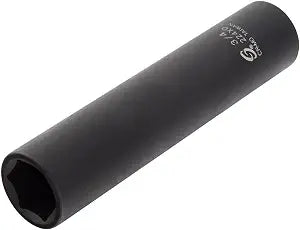 SUNEX TOOLS 224XD, 1/2 Inch Drive, 3/4 Inch Extra Long Deep, Impact Socket, Cr-Mo Alloy Steel, Radius Corner Design, Dual Size Markings