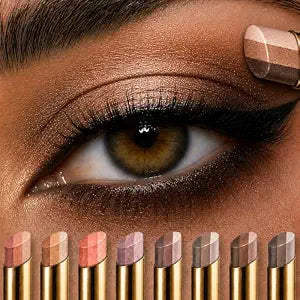 8 Pcs Three-Colors Shimmer Eyeshadow Stick Eyeshadow Set