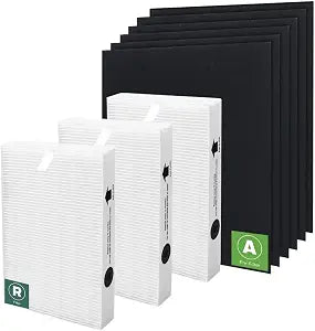 HPA300 Replacement Filters for Honeywell Air Purifiers HPA300 Series, HPA300, HPA304, HPA3300, HPA5300, HPA5350, HPA8350, Part HRF-R3, 3 R Filters and 6 Pre-cut A Carbon Pre-filter by APPLIANCEMATES