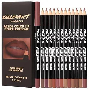 BestLand 12-Color Lip Liner Set ��������� Matte Lip Pencils for Ombre & Gradient Lips, Long-Lasting, Smudge-Proof, Hydrating Lip Liner Kit for Korean Makeup, Nu
