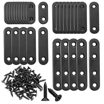 mankk 86PCS Stainless Steel Straight Flat Metal Bracket,Mending Plates