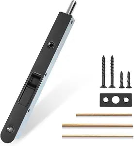 Flush Bolt French Door Lock 7, Matte Black, Sliding Mechanism