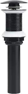 Bathroom Sink Drain, Pop Up Drain Without Overflow for Vessel Sink Lavatory Vanity, Matte Black