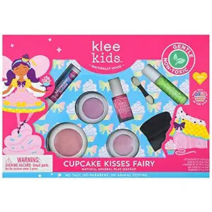 Klee Naturals Deluxe Mineral Play Makeup Kit. Kid-Friendly and Non-Toxic. Made in USA. (Cupcake Kisses Fairy)