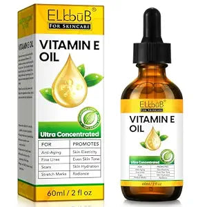ELBBUB Premium Vitamin E Oil - Ultra Concentrated - Moisturizes, Improves Appearance of Scars & Stretch Marks, Skin Hydration - for Face, Body, Hair, and Nails