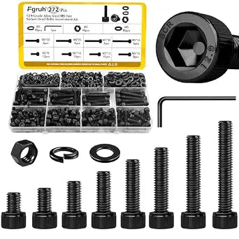 272PCS M5 Socket Screws Assortment Kit, M5x8/10/12/16/20/25/30/35 mm