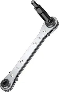 HVAC Service Wrench, Refrigeration Ratcheting Wrench 3/8 1/4 5/16'' 3/16'' AC Wratchet Tool with Hex Bit Adapter UIInosoo for Air Conditioning, Refrigeration Equipment, Gas Furnace