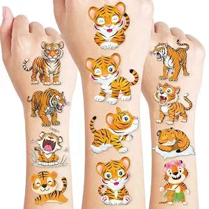 96PCS Tiger Temporary Tattoos for Kids Boys Girls