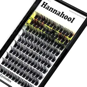 Large Pack Wide Stem Cluster Eyelashes D Curl 10-20mm Available Handmade D Curl Wide Stem Individual False Eyelashes 5D Volume DIY Eye Lashes Extensions Beauty Tools (10mm)