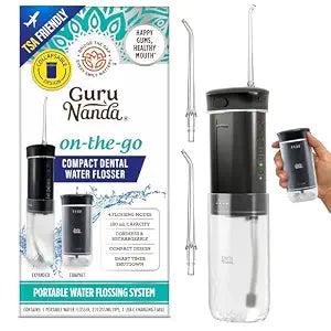 GuruNanda Portable Water Flosser Cordless, Sensitive Gums Friendly, 1ct