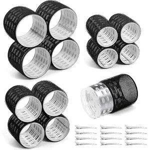 Thermal Hair Rollers Set, 24-Piece Self-Grip Rollers with Clips