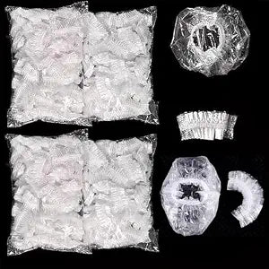 400 Pack Disposable Ear Covers for Shower Waterproof, Ear Shower Caps Hair Dye Ear Protectors for Adults - Clear Elastic Ear Caps for Bathing, Salon, Spa, Travel, Plastic Ear Covers for Showering