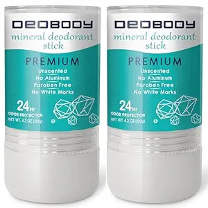 Natural Alum Crystal Deodorant In Stone. 2 PACK (240gr / 8.50Oz) For Men And Women. Antiperspirant For Underarm And Foot Sweat. Aluminum-free And Paraben-free. 100% Natural