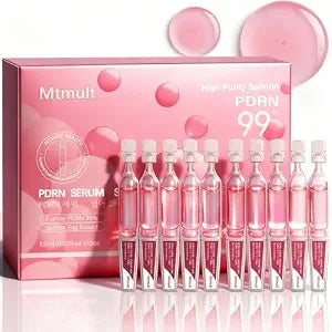 Mtmult Salmon PDRN Serum, Salmon DNA for Face, PDRN Serum - Intense Firming, Repairing, Moisturizing with Collagen, Glutathione, Hyaluronic Acid, 0.05 fl.oz x 10