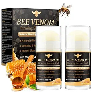 Bee Venom Firming Serum Stick, 2Pcs Bee Venom Cream, Multi Purpose Anti Wrinkle Face Cream for Deep Wrinkle Repair, Firming, Hydrating and Lifting, Suitable For All Skin Types