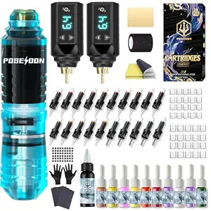 POSEIDON Wireless Tattoo Gun Kit 2PCS Battery Machine Kit for Beginners