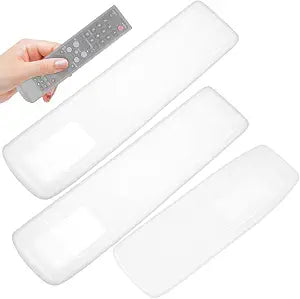 Veemoon 3Pcs Remote Control Silicone Protective Cover Remote Dust Covers Clear Air Conditioner Tv Controller Sleeves Universal Detachable (2pcs 8IN +1pc 6IN)