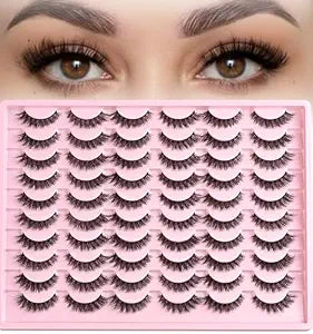 FARRED Lashes Natural False Eyelashes Wispy Fake Lash Strips 30 Pairs Cat Eye Mink Strip Eyelash Short Fluffy Easy Cateye Lashes for Beginners Demi Wispies Eye Lash Natural Looking for Daily Makeup