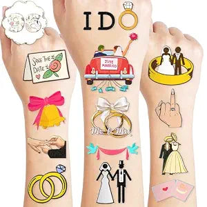96 PCS Wedding Pre-Cut Temporary Tattoos