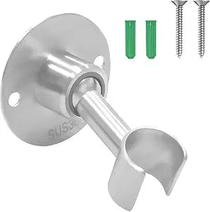 ASTIMESA 304 Stainless Steel 360 Adjustable Shower Head Holder for Wall, Silver Handheld Shower Wand Holder Wall Mount, Metal Brushed Finish Sprayer Bracket for Bathroom