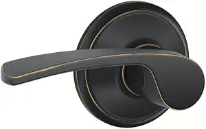 Schlage F10 MER 716 16-080 10-027 Merano Hall and Closet Lever, Aged Bronze