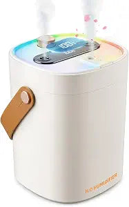 Humidifier for Bedroom, 2L Cool Mist Humidifier with Essential Oils Diffuser and Nightlight, Top Fill Humidifiers for Home, Auto Shut-Off, Carry Handle, Quiet Easy to Fill & Clean for Home