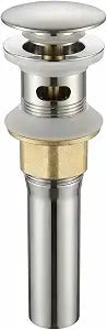 Bathroom Sink Drain, Drain Stopper Bathroom Sink with Overflow, Assembly with Detachable Strainer Basket, Built in Anti Clogging Pop Up Drain Strainer, Stainless Steel Polishing 1Pcs