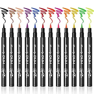 LOKFAR 12 Colors Matte Liquid Eyeliner Pen Colorful Set
