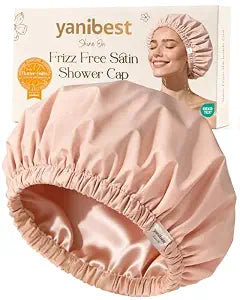 Yanibest Satin Lined Shower Cap, Reusable Waterproof Shower Caps for Women