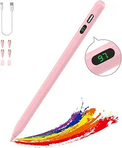 MoKo Stylus Pens for Touch Screens,Stylus Pencil with Power Display, Pink